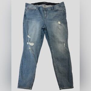 TORRID Jeans Premium Bombshell Skinny Blue Distressed Stretch High Rise Plus 24R